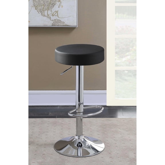 Black and Chrome - Adjustable Height for Custom Comfort - Kitchens and Home Bars / Enjoy Stability and Style at Gatherings