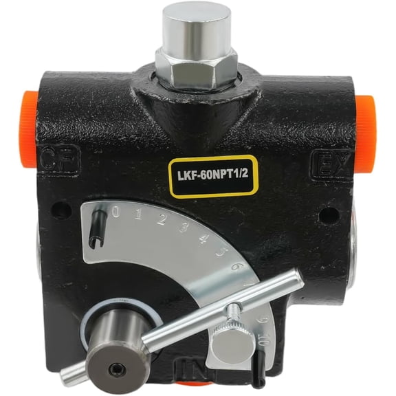 Hydraulic Adjustable Variable Flow Control Valve, 0-16 GPM, 1/2 NPT, for Small Tractor, Excavator, Tractor Loader, Log Splitter, Light-Loading Machine$$Plumbing & HVAC