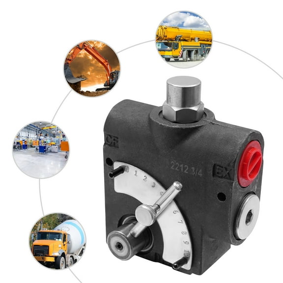 Hydraulic Adjustable Variable Flow Control Valve w/ Relief, 0-30 GPM, 3/4 NPT