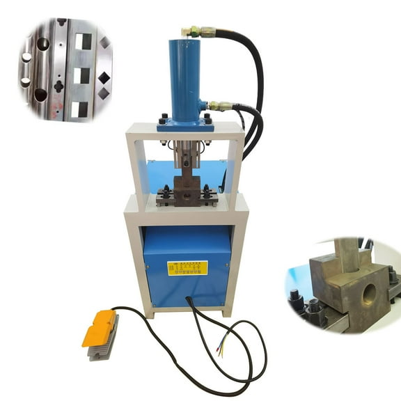 Hydraulic Arc Punching Machine Half/Full Hole Square Round Pipe Hole Press Punching Machine 220V