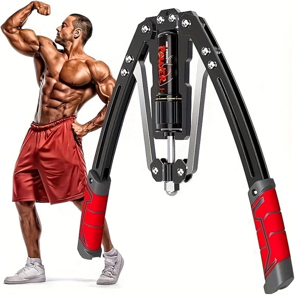 Hydraulic Arm Trainer, 22-440 lbs Home Gym Equipment for Chest Shoulder Back, 20-Level Resistance, Foldable