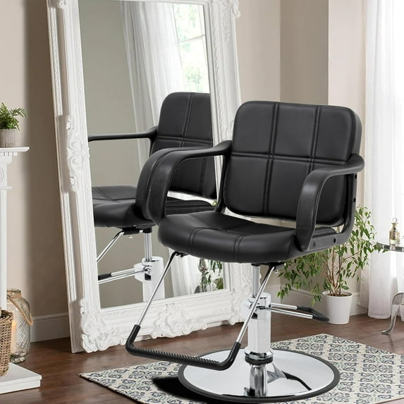 Hydraulic Barber Chair Hair Stylist Chair Salon Chair 360° Swivel Tattoo Chair for Hair Stylist Beauty Salon Spa Beauty Equipment, Black