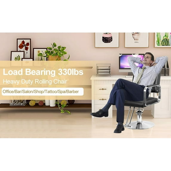 Hydraulic Barber Chair, Salon Chair for Hair Stylist, Heavy Duty Styling Chair with Height Adjustable, Shampoo Beauty Salon Chair Equipment Lorelo