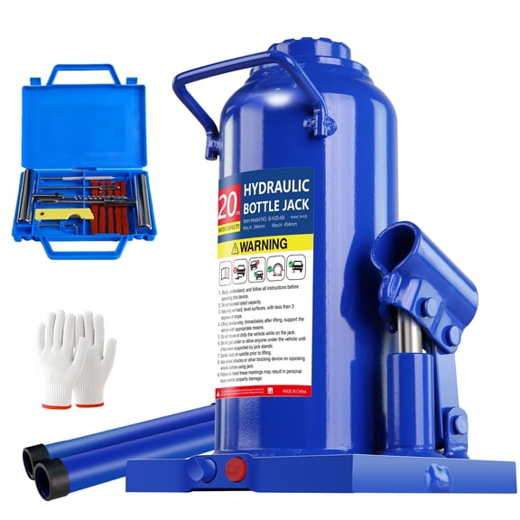 Hydraulic Bottle Jack Heavy Duty - 20 Ton Welded with Tire Kit for Heavy Trucks, Construction, Farm & Industrial