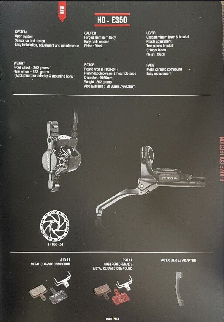 Hydraulic  Brakes  Electric   E bike set E350 Tektro