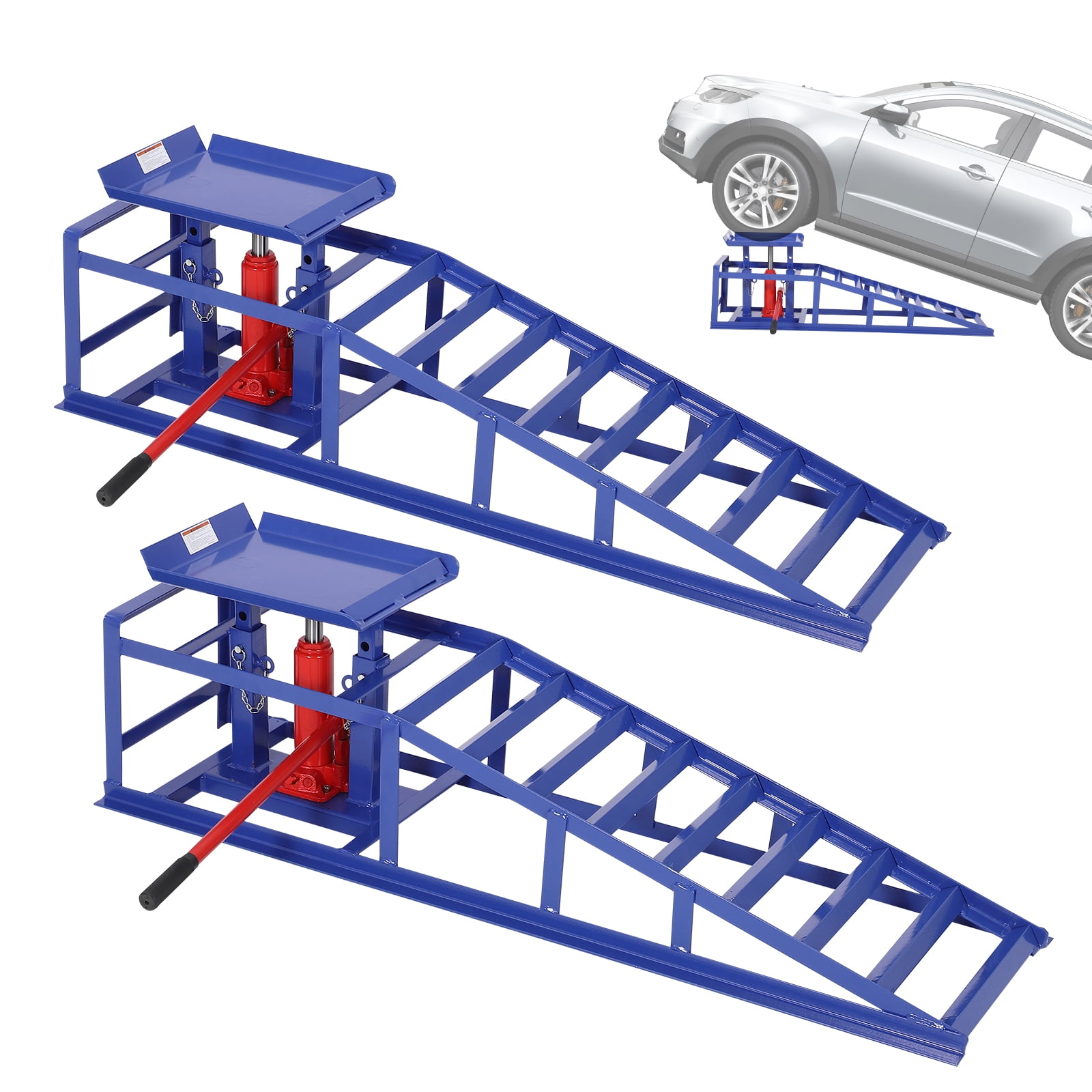 Hydraulic Car Ramps 2-Pack, 11000 LBS Low Profile Portable Car Lift ...
