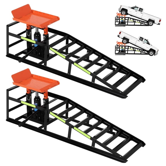 Hydraulic Car Ramps 2-Pack - 5 Ton (11023 lbs) Capacity Adjustable ...