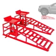 thumbnail image 1 of Hydraulic Car Ramps, 2 Pack Car Ramp High Lift, 11000LBS Automotive Truck Cars Service Ramps, Low Profile Oil Change Ramps with Support Jack for Car Truck Trailer Garage Repair (Red), 1 of 7