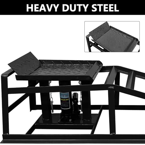 Hydraulic Rar Ramp Hydraulic Car Ramps 2 Pcs 11000lbs Car Lift Maintenance Ramp with ...