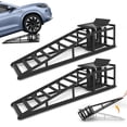 thumbnail image 1 of Hydraulic Car Ramps with wheel, 2 Pack Car Ramp High Lift, 11000LBS Automotive Truck Cars Service Ramps, Low Profile Oil Change Ramps with Support Jack for Car Truck Trailer Garage Repair (Black), 1 of 7