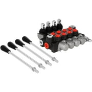 Hydraulic Control Valve 4 Spool 11 GPM SAE Ports Adjustable Relief Lever Handle Double Acting Parallel Center Tractor Loader W/ Joystick for Small Tractors/Tanks Loaders Log Splitters