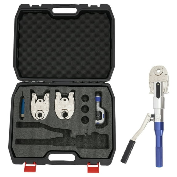 Hydraulic Copper Pipe Tube Fittings Crimping Tool, Hydraulic Crimperwith 1/2",3/4",1" and 1-1/4" Molds