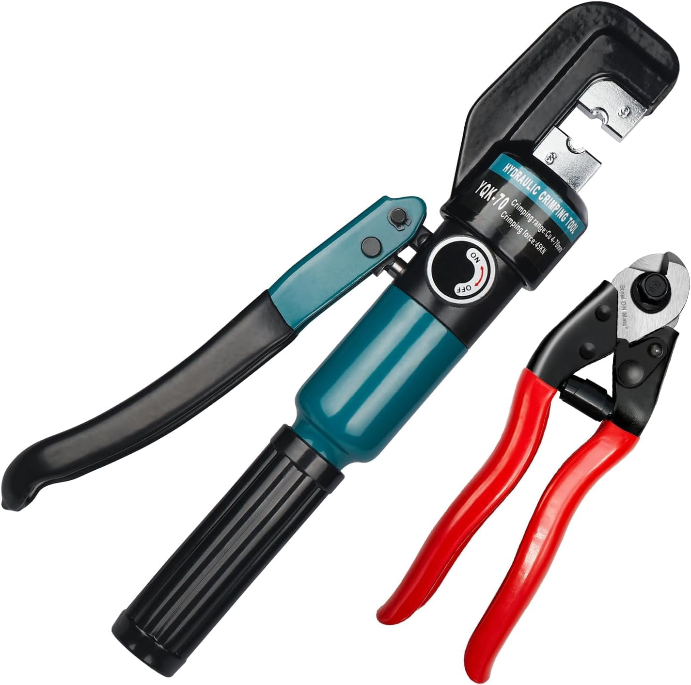 Hydraulic Crimping Tool/Hydraulic Crimper with Cable Cuttter for Stainless Steel Cable Railing Hardware,Battery Cable Crimping Tool for 1/8", 5/32" to 3/16" DC02