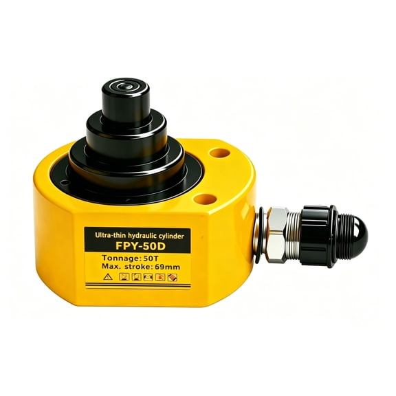 Hydraulic Cylinder Ram Jack Low Profile Multi-Section 50 Ton 2.59 Inch Stroke Mini Portable 2.8 Inch Self Height