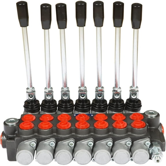 Hydraulic Directional Control Valve Double Acting 7 Spool 13 GPM 3600 PSI SAE Control Valve for Small Tractor Loader