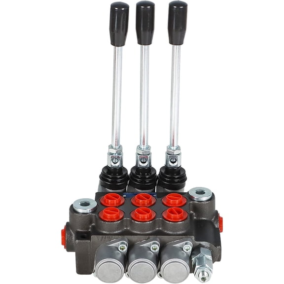 Hydraulic Directional Double Acting Control Monoblock Valve, 3 Spool 13GPM BSPP Ports Hydraulic Directional Control Valve 3600 PSI Fit for Small Tractors Loaders Etc