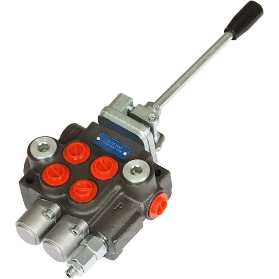 Hydraulic Directional Double Acting Control Valve, 2 Spool 11GPM BSPP Ports Hydraulic Directional Control Valve 3600 PSI Adjustable Relief Lever Handle Fit for Tractors Loaders Etc