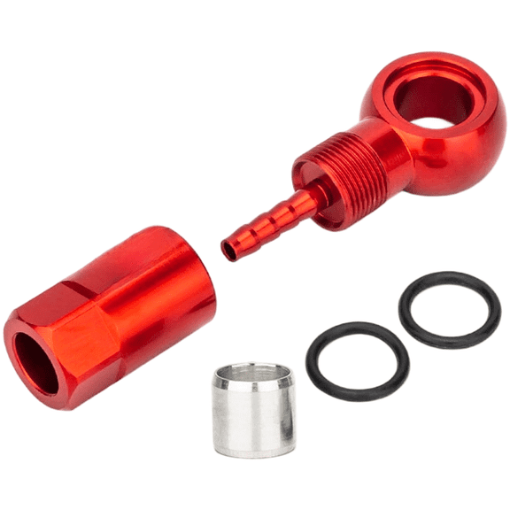 Hydraulic Disc Brake Olive Hose Connector for Bikes Designed for Banjo Fitting Use with For SLX For XT For XTR Models Enhances Brake Hose Connection Stability and Longevity (Red)