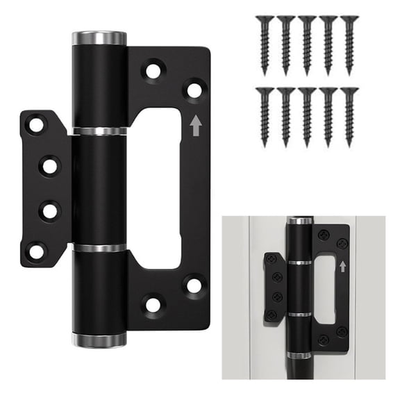 Hydraulic Door Hinge Invisible Automatic Closing Soft Close Buffer 130Lbs Load Aluminum Alloy Non Mortise For Wooden Glass Doors Home Office Black