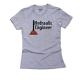 thumbnail image 1 of Hydraulic Engineer With Toilet Plunger Graphic Women's Cotton Grey T-Shirt, 1 of 2