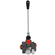 Hydraulic Flow Control Valve 1 Spool 11 GPM SAE Ports Adjustable Relief Lever Handle Double Acting Parallel Center Tractor Loader W/ Joystick for Small Tractors/Tanks Loaders Log Splitters