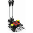 thumbnail image 1 of Hydraulic Flow Control Valve 2 Spool 13 GPM SAE Ports Adjustable Relief Lever Handle Double Acting Parallel Center Tractor Loader W/ Joystick for Small Tractors/Tanks Loaders Log Splitters 3600 PSI, 1 of 9