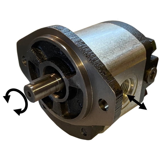 Hydraulic Gear Motor or Pump High Speed bi-direction rotation, 12cc/rev. - 0.732 in3/rev - 11 gpm max. - 22HP max. - 3600 rpm max. SAE A Flange