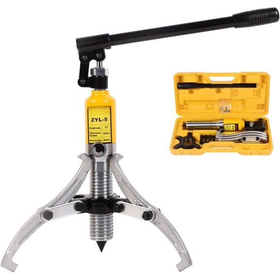 Hydraulic Gear Puller, 5 Ton Hydraulic Puller Kit Bearing Puller with Case 2 or 3  Bearing Hub Separator Hydraulic Puller Separator Tool for Pulling Hubs, Bearings, Gears, ZYL-5