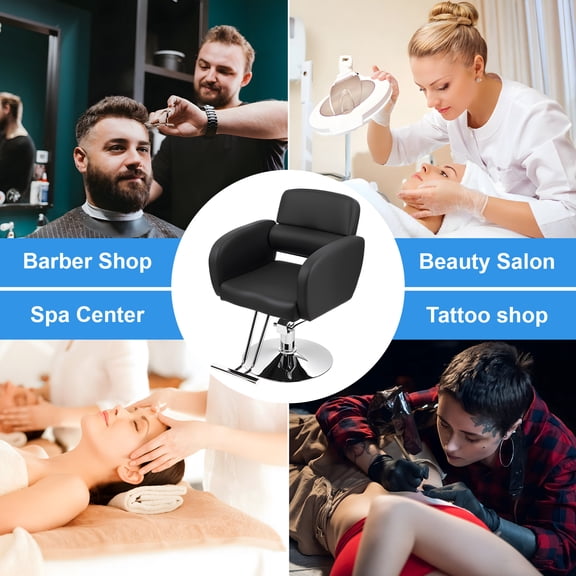 Hydraulic Hair Salon Chair Swivel Stool, 360-Degree Rotation Height Adjustable Barber Chair with Hydraulic Pump