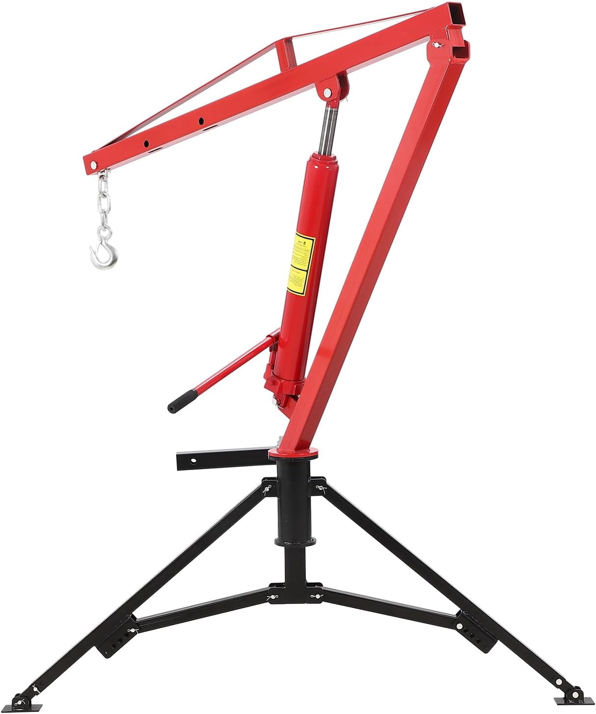 Hydraulic Hitch-Mount Truck Crane Professional 2-Inch Hitch Receiver, 3 Adjustable Capacities: 500 lbs, 750lbs, 1000 lbs(MAX) Red