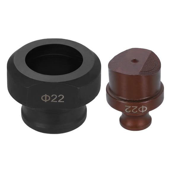 Hydraulic Hole Punch Die 22mm Round Hole 40Cr Steel Electric Punching Kit for MHP-20 JP-20 Electric Punching Machine, Burgundy & Black