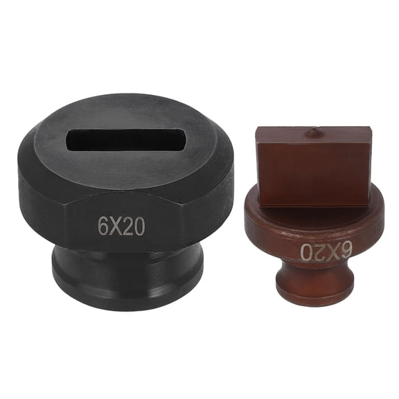 Hydraulic Hole Punch Die 6x20mm Slotted Hole 40Cr Steel Electric Punching Kit for MHP-20 JP-20 Electric Punching Machine, Burgundy & Black