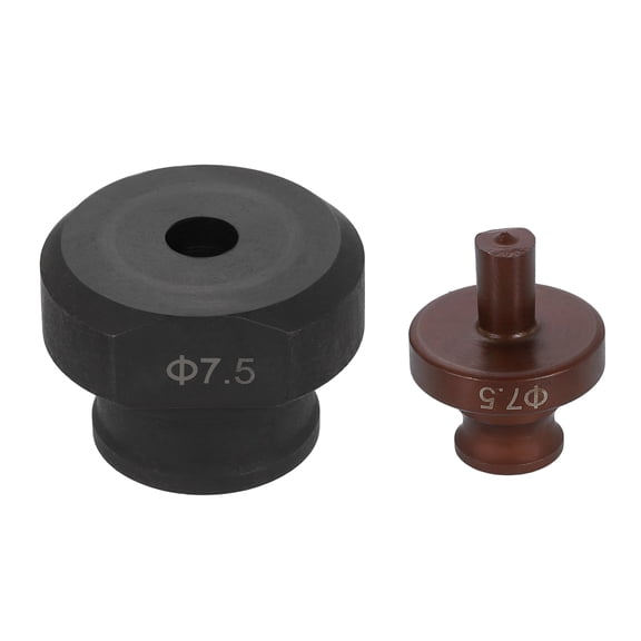 Hydraulic Hole Punch Die 7.5mm Round Hole 40Cr Steel Electric Punching Kit for MHP-20 JP-20 Electric Punching Machine, Burgundy & Black