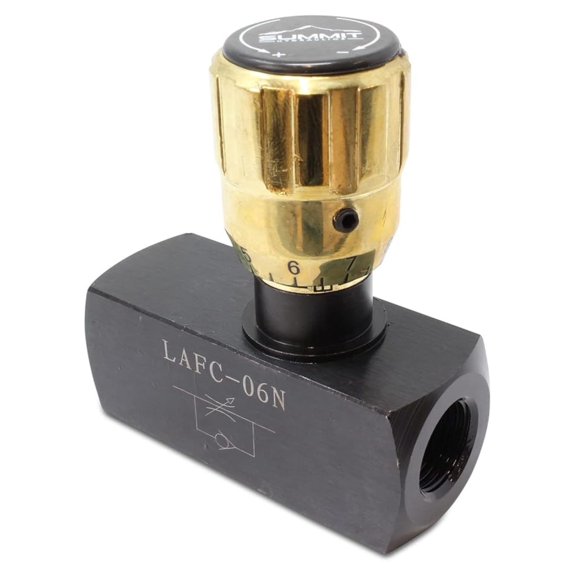 Hydraulic In-Line Adjustable Variable Flow Control w/Free Reverse Flow, 3/8" NPT