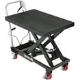 thumbnail image 1 of Hydraulic Lift Table Cart, 500 Lbs Capacity 28.5" Lifting Height Single Scissor Lift Table with Anti-Slip Pad & 4 Wheels for Material Handling & Transportation in Warehouse, Workshop, Black, 1 of 6