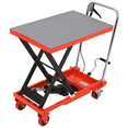 thumbnail image 1 of Hydraulic Lift Table Cart, 500lbs Capacity 28.5" Lifting Height, Manual Single Scissor Lift Table with 4 Wheels and Non-Slip Pad, Hydraulic Scissor Cart for Material Handling, 1 of 7