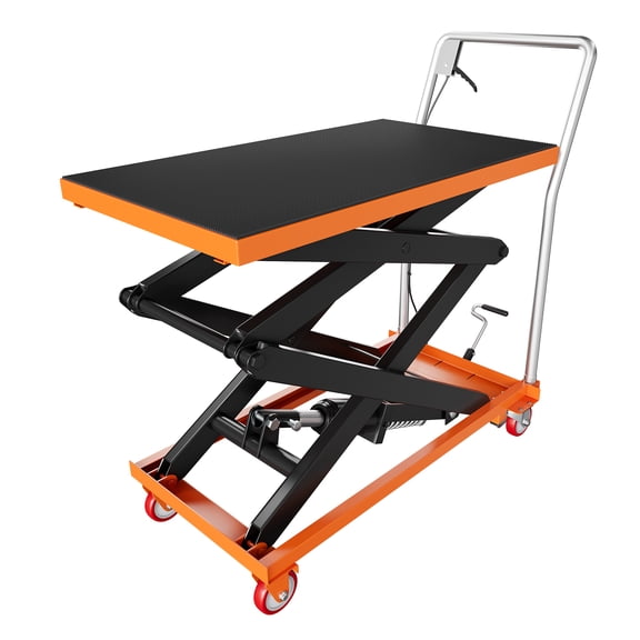 Hydraulic Lift Table Cart,Lift Table With Lifting Height,Manual Double Scissor Lift Table,Hydraulic Scissor Cart Table Lift For Material Handling Transportation With Locking Wheel