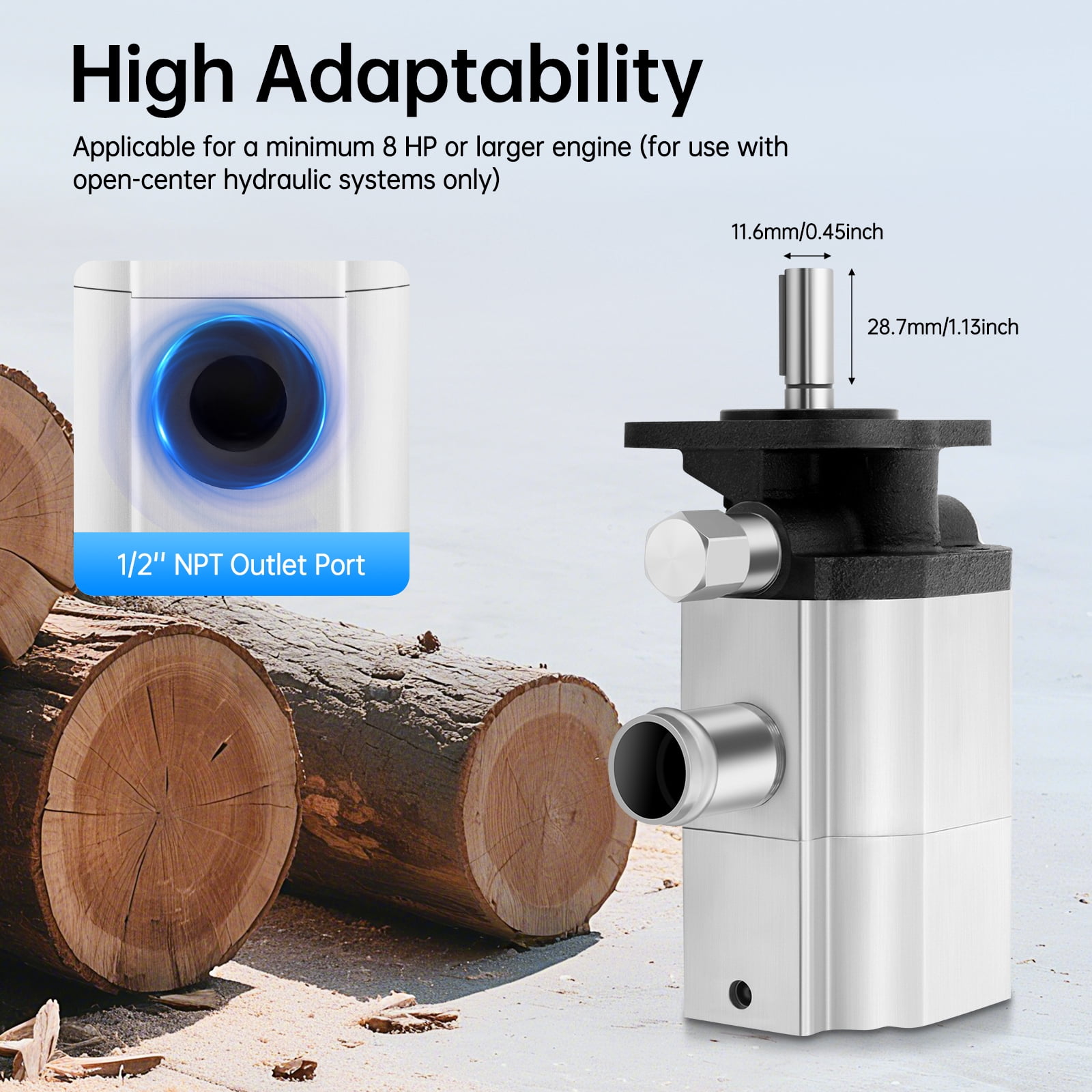 Hydraulic Log Splitter Pump Hydraulic Two 2 Stage Gear Pump 16 GPM Log ...