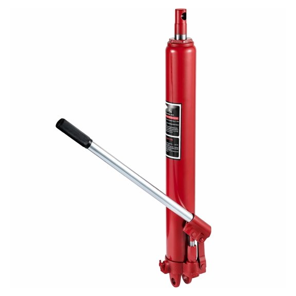 Hydraulic Long Ram Jack 3 Ton, 6600 lbs Capacity, with Single Piston Pump & Clevis Base, Manual Cherry Picker for Garage, Engine Hoist, Red