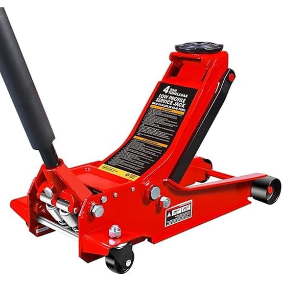BIG RED Hydraulic Low Profile Service/Floor Jack with Dual Piston Quick Lift Pump, 4 Ton (8,000 lb.) Capacity