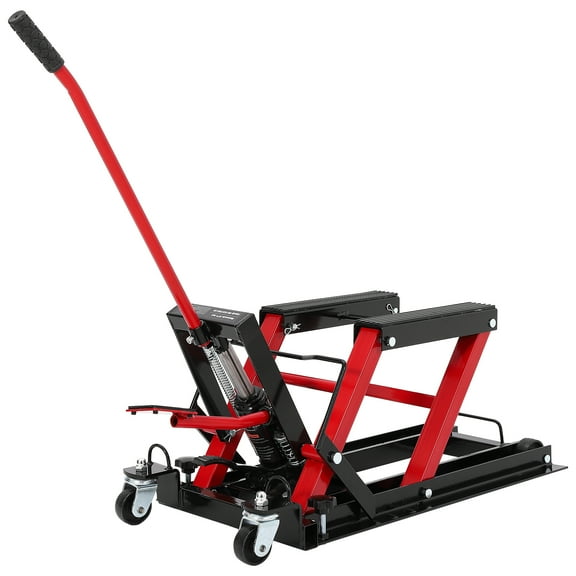 Hydraulic Motorcycle Lift Jack 1500 LB Heavy Duty ATV/UTV/Dirt Bike Lift with 4.7 in -14.57 in Height Range, Non-Slip Platform & Safety Lock, Garage Scissor Jack, Car Maintenance Tool