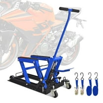 Hydraulic Motorcycle Lift Jack 1500 LBS Capacity, Solid Steel ATV Motorcycle Jack Stand with Wheels and Handle, 4.7"-15" Adjustable Height, Blue