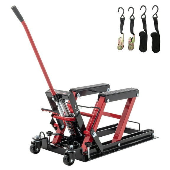 Hydraulic Motorcycle Lift Jack, Portable Motorcycle Lift Table with Wheels