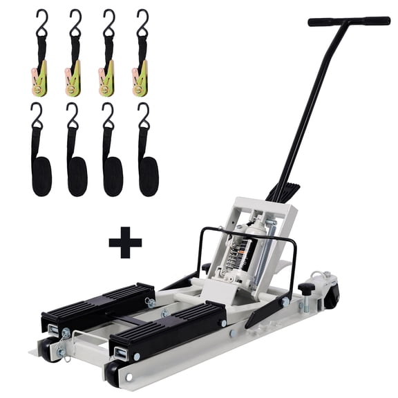 Hydraulic Motorcycle Lift Jack, With Storage, Gray, Motorcycle Maintenance, Powder-Coated Finish, for Garage