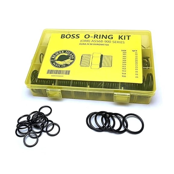 Hydraulic O-Ring Kit ORB Fittings 245 Pieces (12 Common Sizes) SAE 900 Series Buna-N 90 Durometer