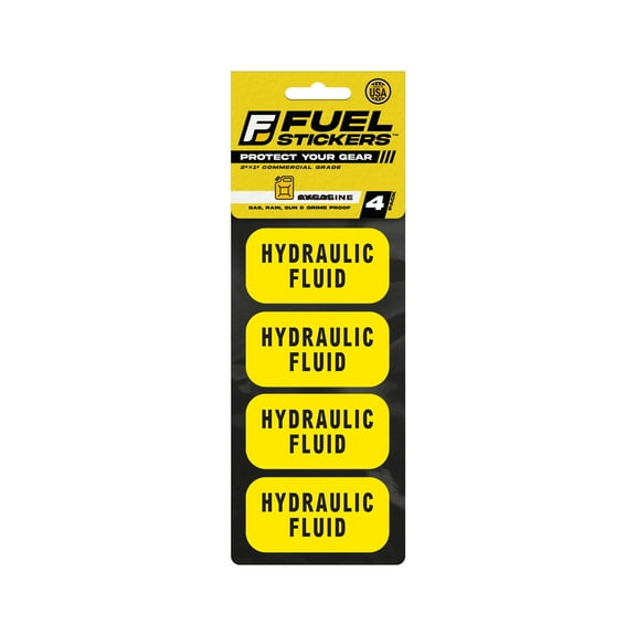 Hydraulic Oil Sticker | Size: 2x1 inch | 4 Pack