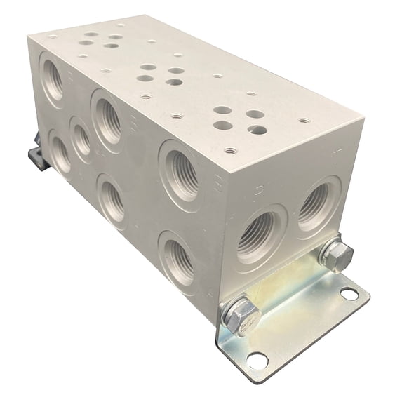 Hydraulic Parallel Valve Manifold Aluminum D03 NG6 Cetop 3 pattern (3 stations, Without Pressure Relief valve)