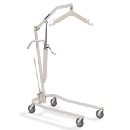 Hydraulic Patient Body Lift w/Adjustable Base & Patient Body Sling (Invacare 9805P) w/(Invacare Reliant Full Body Mesh Sling with Commode Opening - Extra-Large - R116)