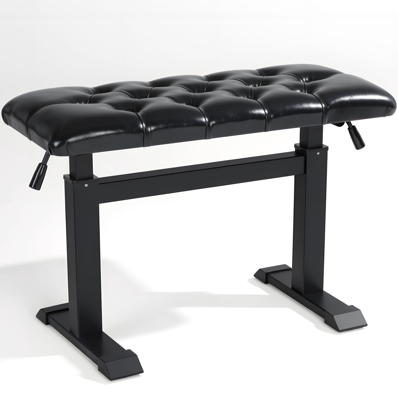 Hydraulic Piano Bench  Keyboard With Padded Cushion Ajustable Duet Heavy Duty Chair 28" X 12.2" Pu Leather Stool For Musicians