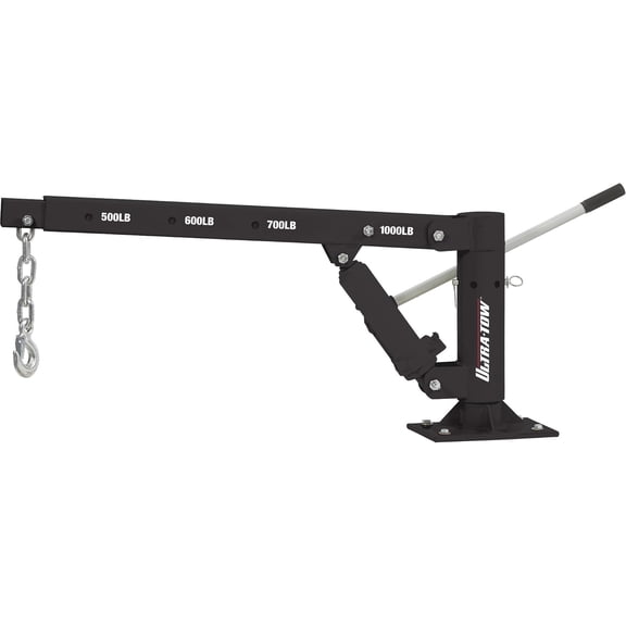 Hydraulic Pickup Truck Crane, 1000-Lb Load Capacity Truck Bed Mounted Hoist for Heavy Cargo Lifting